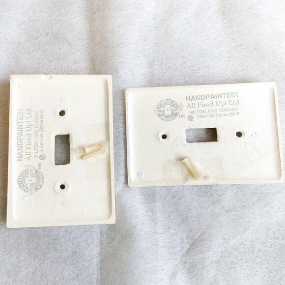 Vintage 80s All Fired Up-Hand Painted Hummingbirds Light Switch Plates-Lot Of 5 - Picture 3 of 12